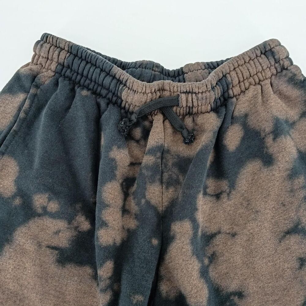 Artist Union Black & Brown Acid Wash Sweatshorts Skeleton Grunge Goth M - Picture 5 of 7